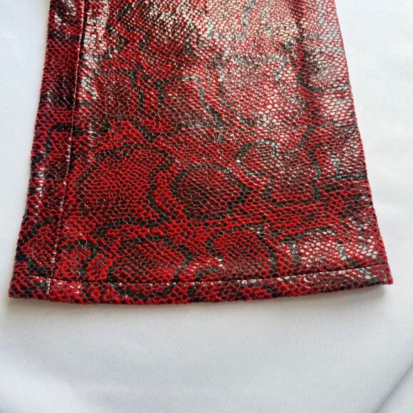 RUDSAK NEW with tag leather Red Snake Print Boot Cut Pants - Picture 9 of 10